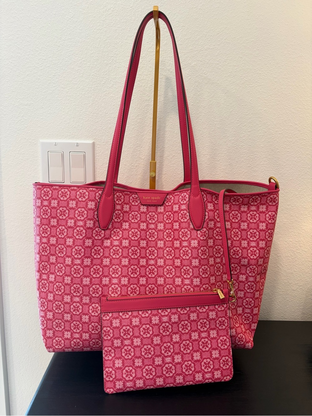 Kate Spade Flower Monogram Sutton Medium Tote with pouch